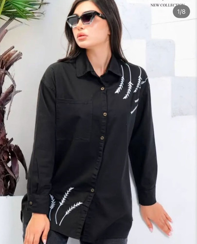 شومیز جین کتان بهاره ترک کد 099